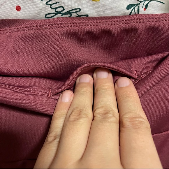 Women's Boot Cut Flare Leggings / Yoga Pants - Burgundy / Maroon - Picture 5 of 7